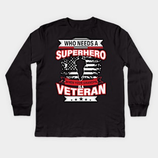 Superhero Veteran Kids Long Sleeve T-Shirt